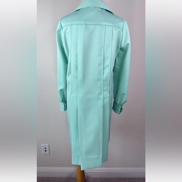 Vintage MOD Mint Green Handmade Pintuck Button Front Dress Jacket Women's M - Picture 3 of 7
